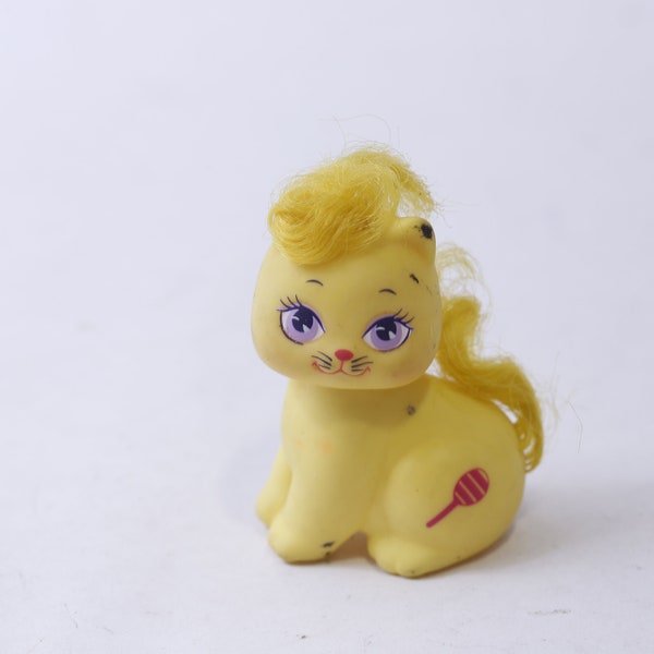 Little Pretty Kitty, Little Sweets, Toy Figurine, Yellow Body, Yellow Hair, Lollipop Symbol, Mattel, Collectible, ~ 240502-SHC SHC-011