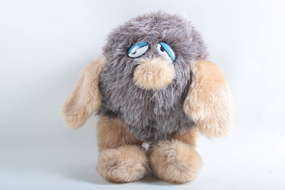 Haan Crafts Design Vintage Handmade Plush Toy Adorable Soft Stuffed Fuzzy BrownRound Nose Sad Plastic eyes ~ The Pink Room ~ 20-01-609