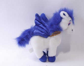 White-Blue Plush Pegasus, Soft Toy, Classic Toy Co, Fantasy, Stuffed Animal, ~ 240326-WH M-15-09