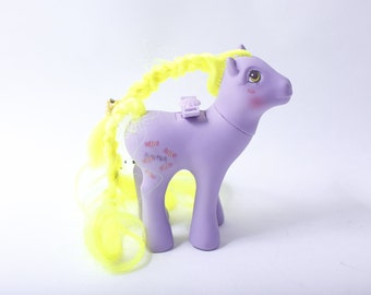 My Little Pony, Yum Yum, Purple Body with Yellow Hair, 1986, Hasbro Bradley, Vintage, Collectible, ~ 240110-DIAF 782