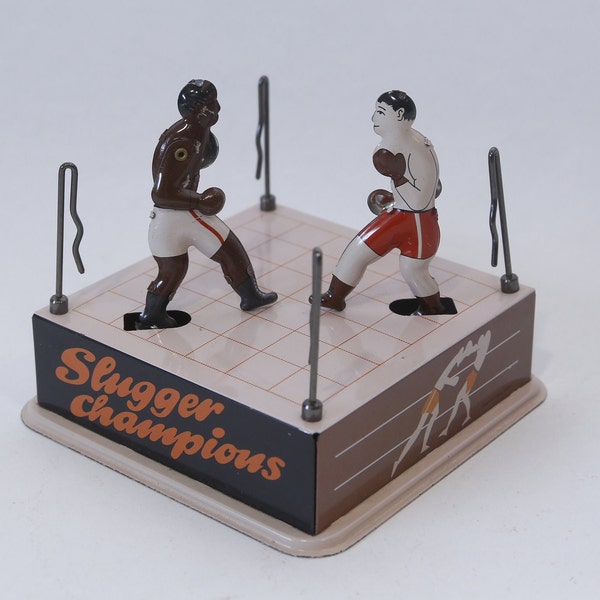 Slugger Champions, Biller, Tin, Wind Up Toy, Boxing Ring, Repro, Rare, Vintage, Collectible, Memorabilia, ~ WH-06 1263