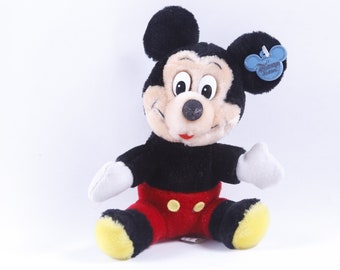 Disney Original, Mickey Mouse, Plush, Soft, Toy, Doll, Red Shorts, Yellow Feet, Vintage, Collection, Plush, Stuffed Animal ~ 20-01-194