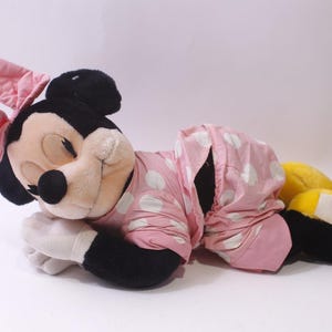 Disney Minnie Mouse Sleeping Plush 1970s 1980s Polkadot Pajamas Stuffed Animal Medium Plush, 251103-WH 1387 image 1