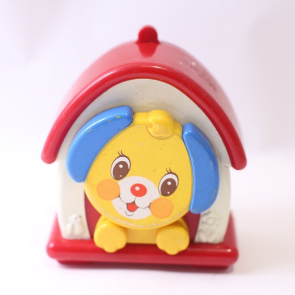 Fisher-Price, Kiddicraft, Happy Puppy, Wind Up, Musical Toy, Activity, Music Box, Vintage, Nursery Decor, ~ 240130-WH 817