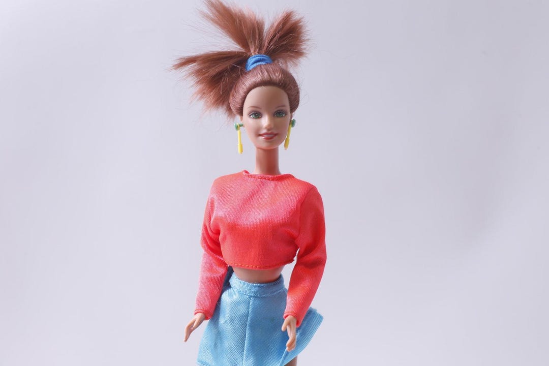 1980s, Red Hair, Green Eyes, Fluorescent, Orange, Earrings, Barbie Doll ...