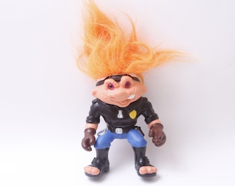 Hasbro, Battle Troll, Police Officer, Black Jacket, Doll, Orange Hair, PVC Figure, Toy, Collectible, Vintage, ~220915-DIR / 20-01-145