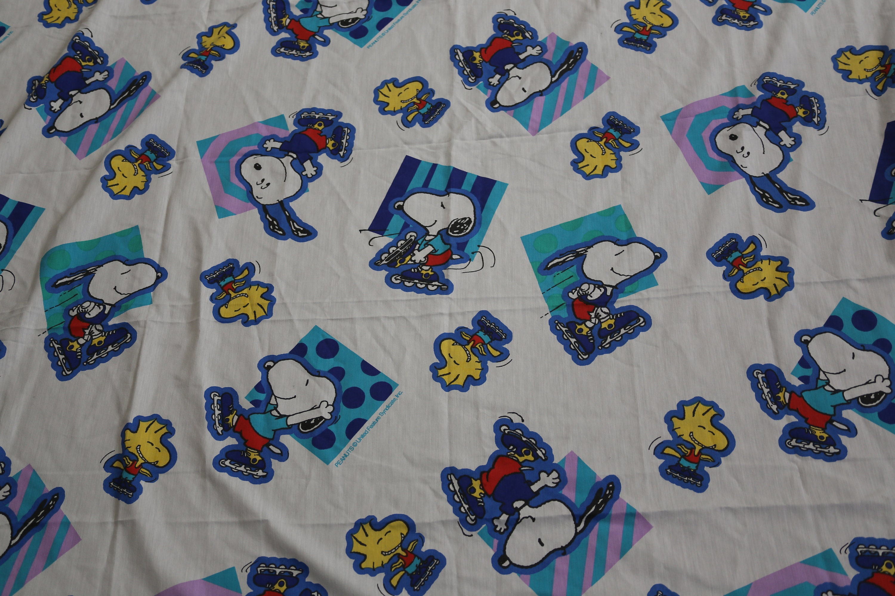 Peanuts Characters Snoopy Woodstock Sábana Twin Fabric Etsy México