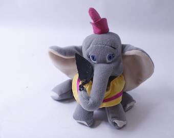Vintage Dumbo Beanie, Disney, Elephant, Small With Magic Feather 231102-DISV 666