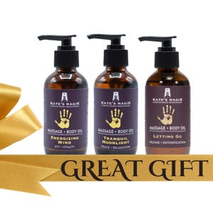 MASSAGE OIL GIFT Set Romantic - 3 Natural Sensual Body Oils Relax and Release Massage Oil Husband Massage Oil Client Massage Gift Self Care