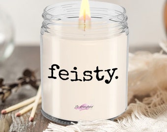 Candela alla vaniglia - FEISTY - regali divertenti, regalo per un'amica, regalo per la festa della mamma, regalo di compleanno, candela unica