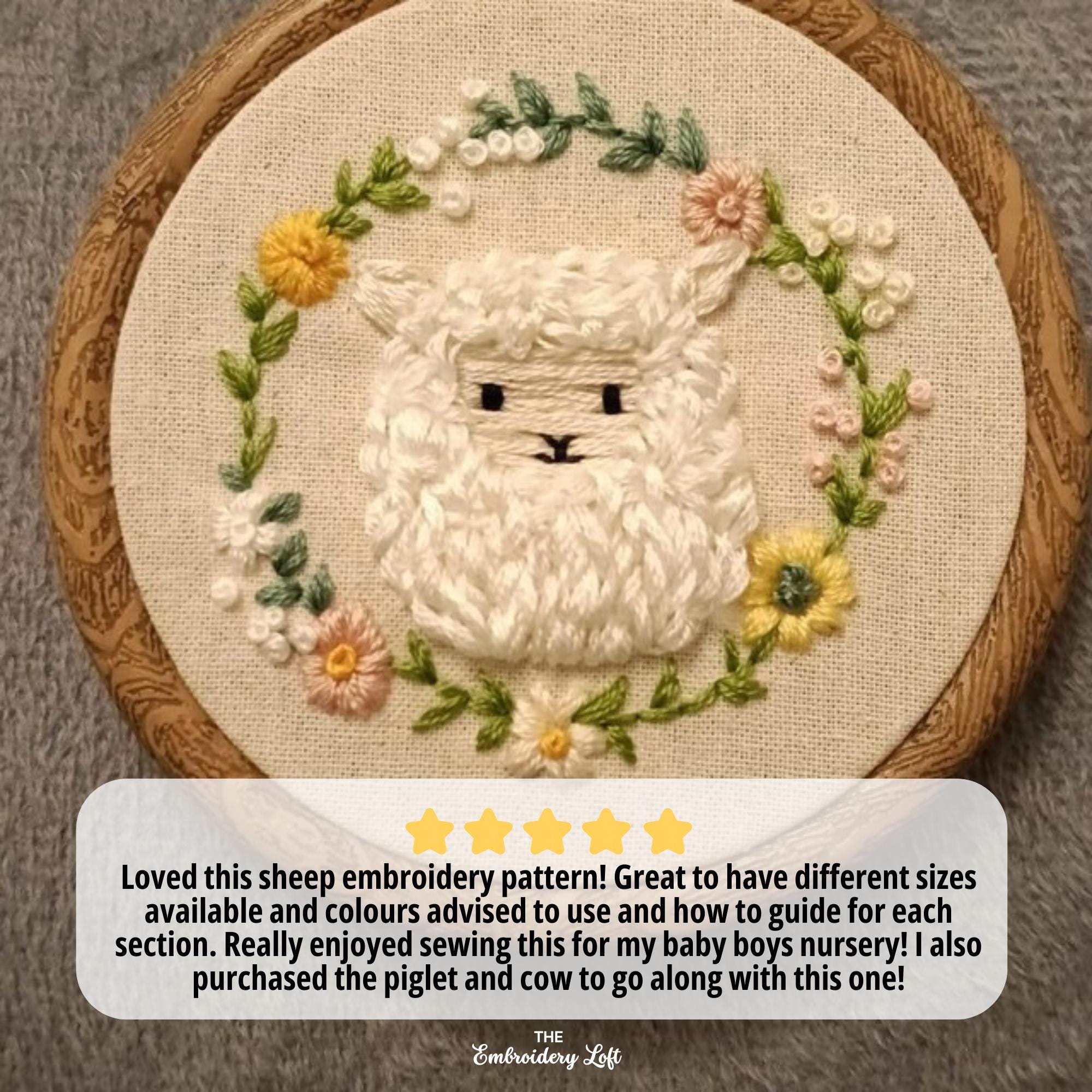 かわいい羊の手刺繍パターン、保育園の刺繍、羊のパターン、子羊の