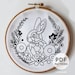 Woodland Rabbit Hand Embroidery Pattern, Rabbit Pattern, Woodland ...