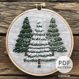 Christmas Trees Hand Embroidery Pattern, Christmas Embroidery Pattern, Christmas Trees, Hand Embroidery, Hand Embroidery PDF, Beginner, DIY