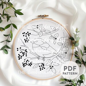 Chickadee Hand Embroidery Pattern, Chickadee Pattern, Autumn Bird ...