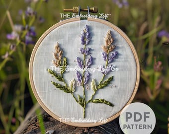 Wildblumen Handstickerei Muster, Weizen Gras Design, Wiese Stickmuster, Natur Stickerei, Handstickerei Muster PDF, Anfänger
