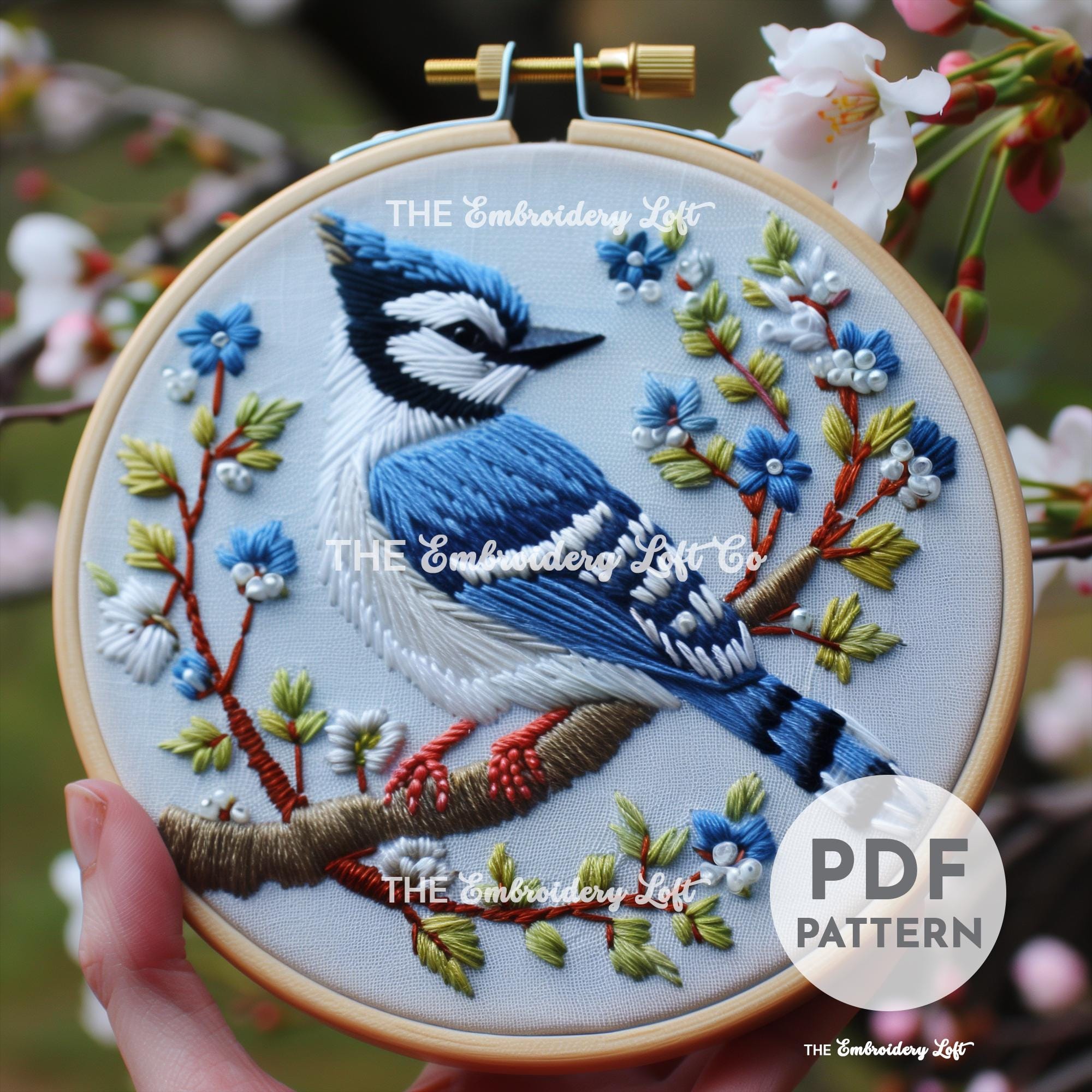 Blue Jay Fly Pattern Spring Blue Jay Hand Embroidery Pattern, Blue Jay Pattern, Blue Jay ...
