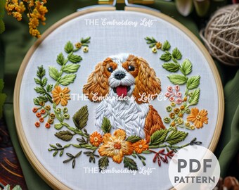 Patrón de bordado a mano de Cocker Spaniel, Patrón de Cocker Spaniel, Bordado de perros, Bordado de mascotas, Patrón de bordado a mano en PDF, Habilidad avanzada