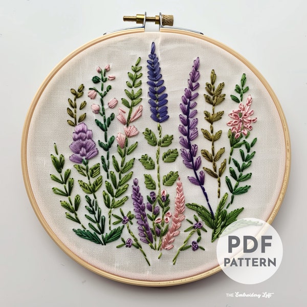 Meadow of Wildflowers Hand Embroidery Pattern, Wildflowers Pattern, Meadow Embroidery, Hand Embroidery, Hand Embroidery PDF, Beginner, DIY