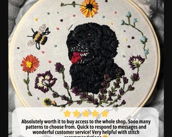 ゴールデンレトリバーの手刺繍パターン、ゴールデンレトリバー犬