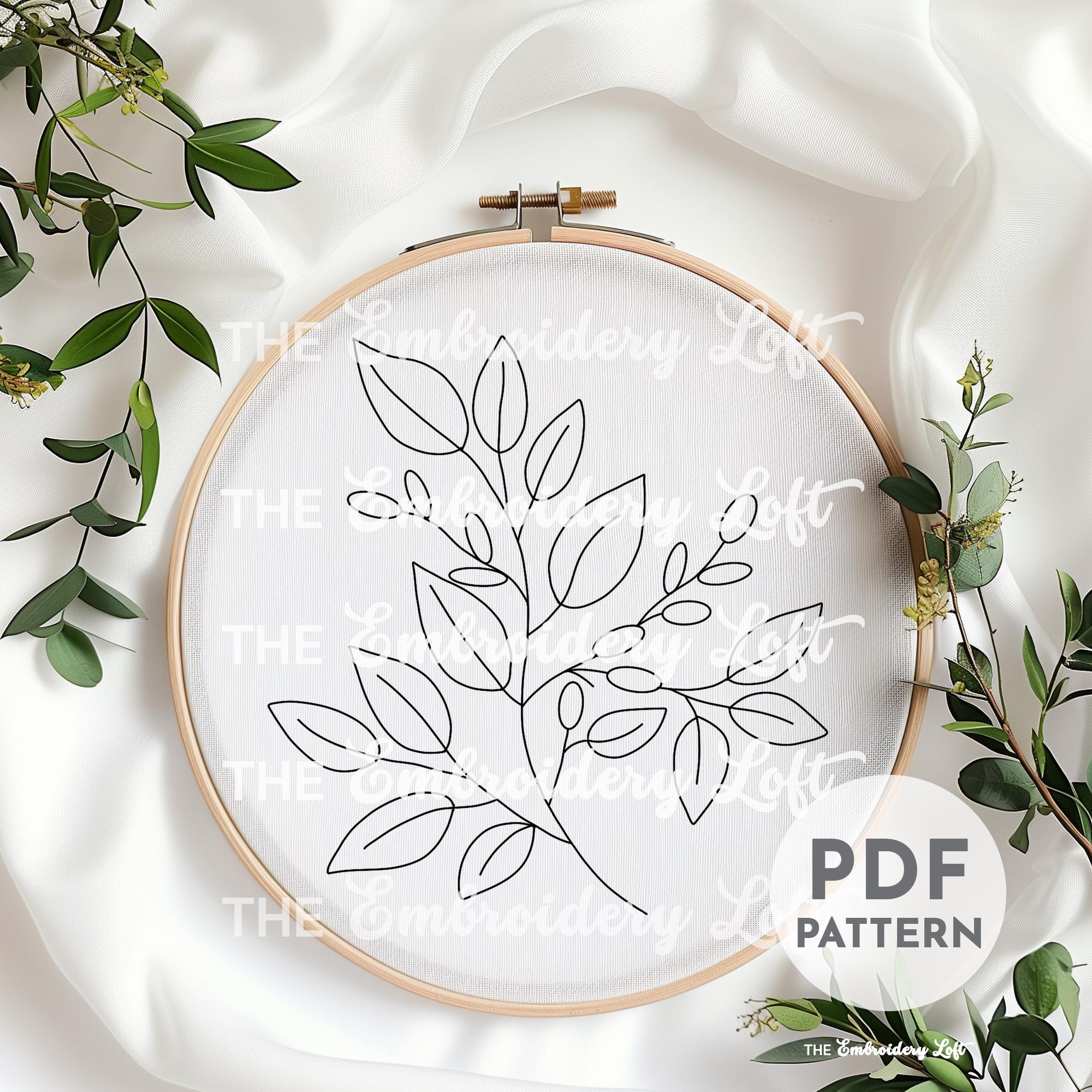 Autumn Leaves Hand Embroidery Pattern, Autumn Flowers, Autumn ...