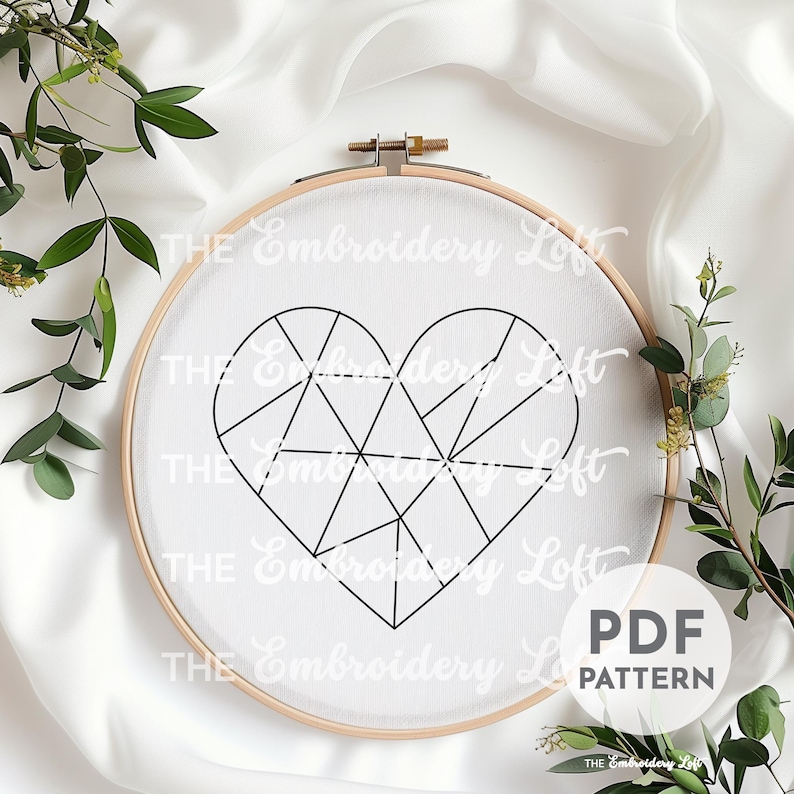 Beautiful view of Embroidered Geometric Heart Designs