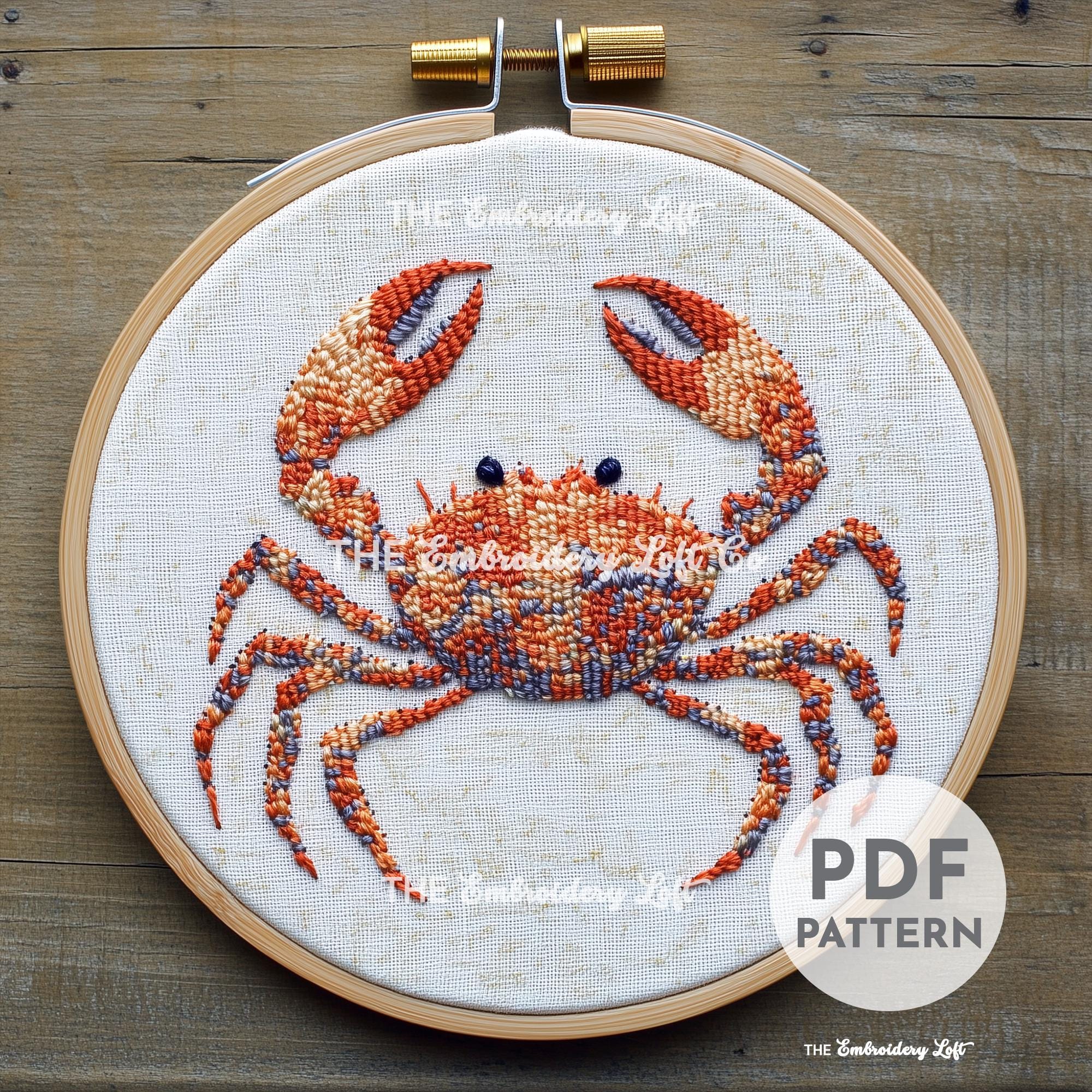 額装モラアートクナ族 手刺繍 カニ図案 ビビッド多色 布絵テキスタイルフレーム付 カニの手刺繍パターン、カニの模様、海の模様、手刺繍パターンPDF、海