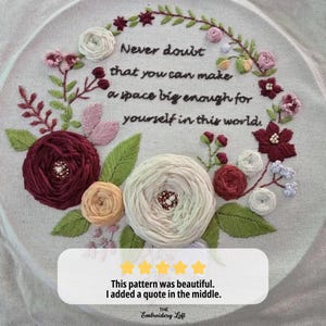 Blooming Wreath Hand Embroidery Pattern, Flower Design, Flower Pattern ...