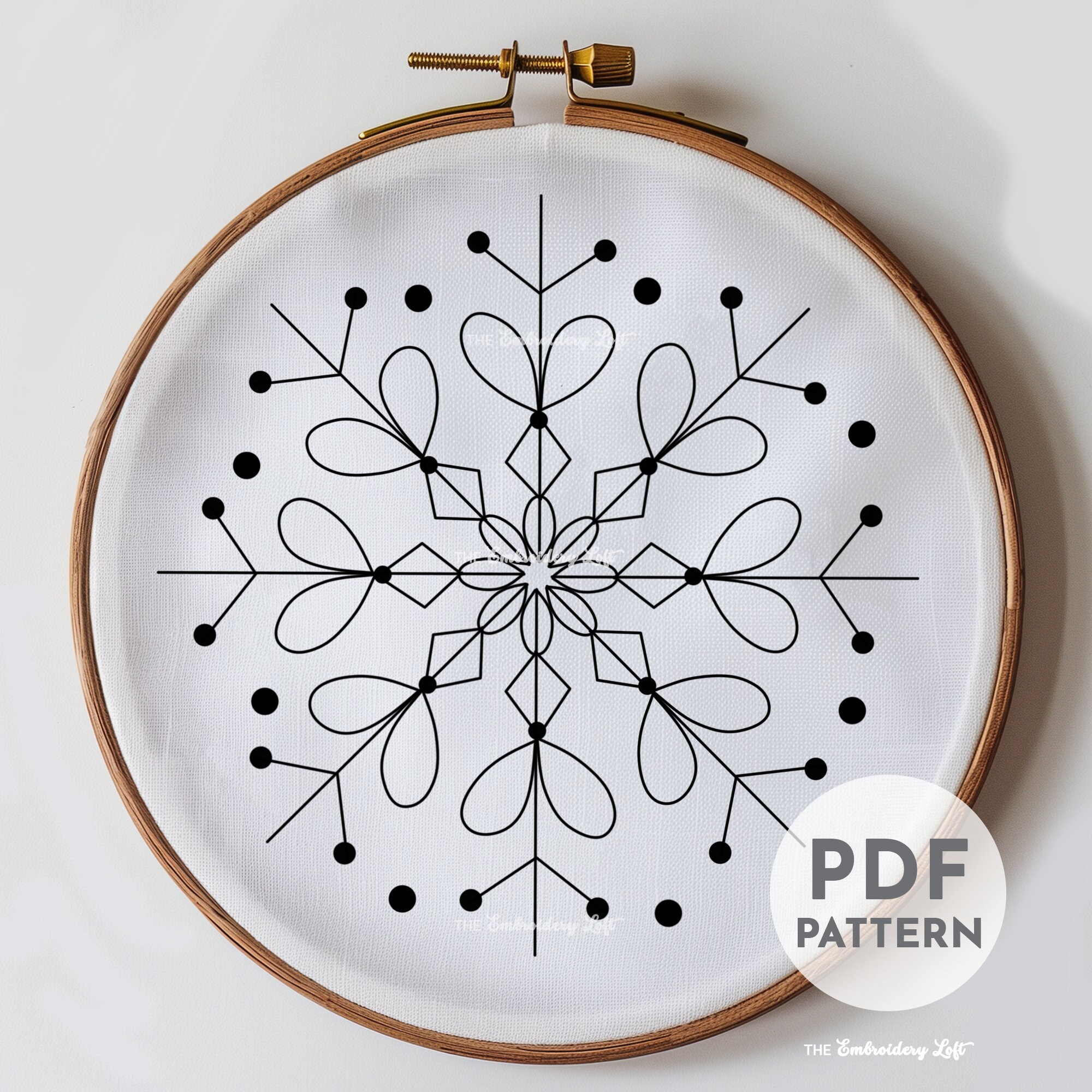 Blue Snowflake Hand Embroidery Pattern, Christmas Embroidery Pattern ...