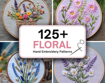 MINI COLLECTION, Floral Hand Embroidery Pattern Collection, Current and Future Designs, Lifetime Access, Hand Embroidery, Embroidery PDF