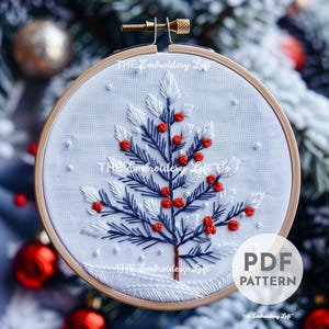 Winter Baum Handstickerei Muster, Weihnachten Stickmuster, Weihnachtsbäume, Handstickerei Muster PDF, Anfänger, DIY