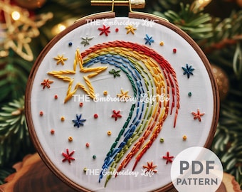 Shooting Star Hand Embroidery Pattern, Magic Star Pattern, Rainbow Star Pattern, Star Pattern, Hand Embroidery Pattern PDF, Beginner