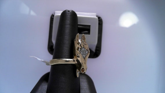18 Karat Horse Head ring with 5.2ctw in diamonds … - image 4