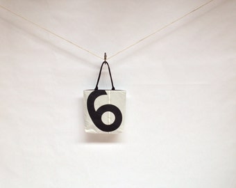 Recycled Sail Cloth Tote - Black Number 6
