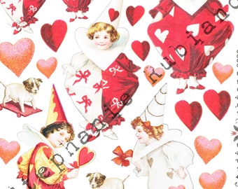 Valentine Clowns Shrink Plastic Printable Design Collage Sheet Digital Download