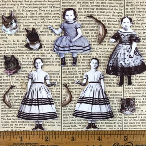 Kitty Girls Shrink Plastic Printable Design Collage Sheet Digital Download image 2