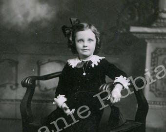 DIGITAL DOWNLOAD Antique Cabinet Card Photograph Beautiful Girl Sitting In A Chair Printable Image