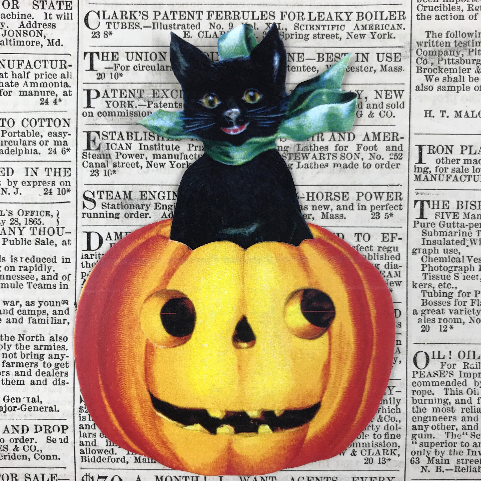 Great Pumpkin Halloween Printable Design Collage Sheet Journal Digital ...