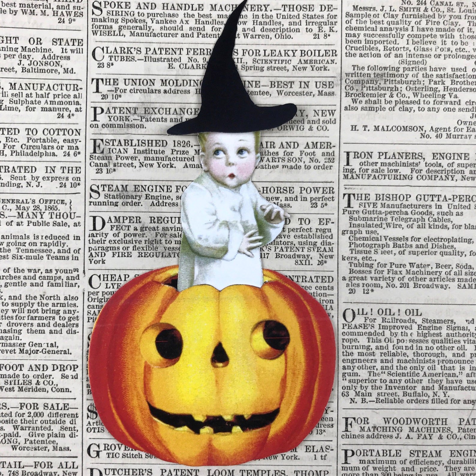 Great Pumpkin Halloween Printable Design Collage Sheet Journal Digital ...