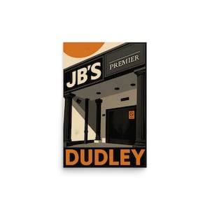 Dudley JB’s Retro Poster | | Black Country Art | Midlands Music | Retro British Music Gift