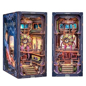Kit de miniaturas DIY 'El ojo del dios antiguo', kit de rincón de lectura DIY, kit de diorama LED, decoración de estantería, adorno de estantería, kit de modelo, kit de casa de muñecas