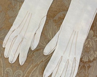 White Leather Opera Gloves c. 1950