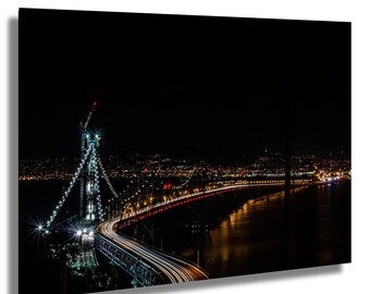 San Francisco Oakland art, bay area lights architectural cityscape photo skyline history photo sf train bridge light trail photo photography
