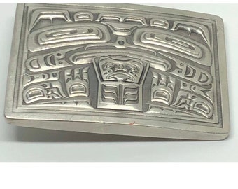 Buckle as Orca Killer Whale Indian Tribals Totem Belt Buckle