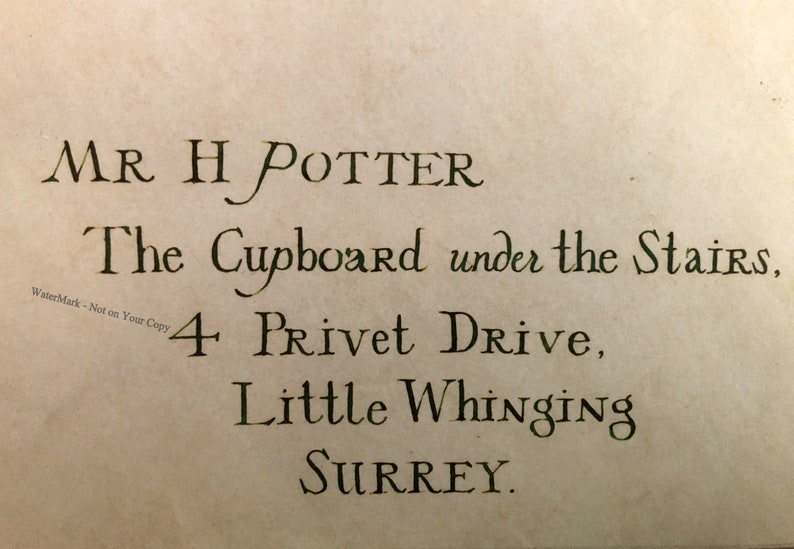 Harry Potter Cupboard under the Stairs Print Poster Address Etsy