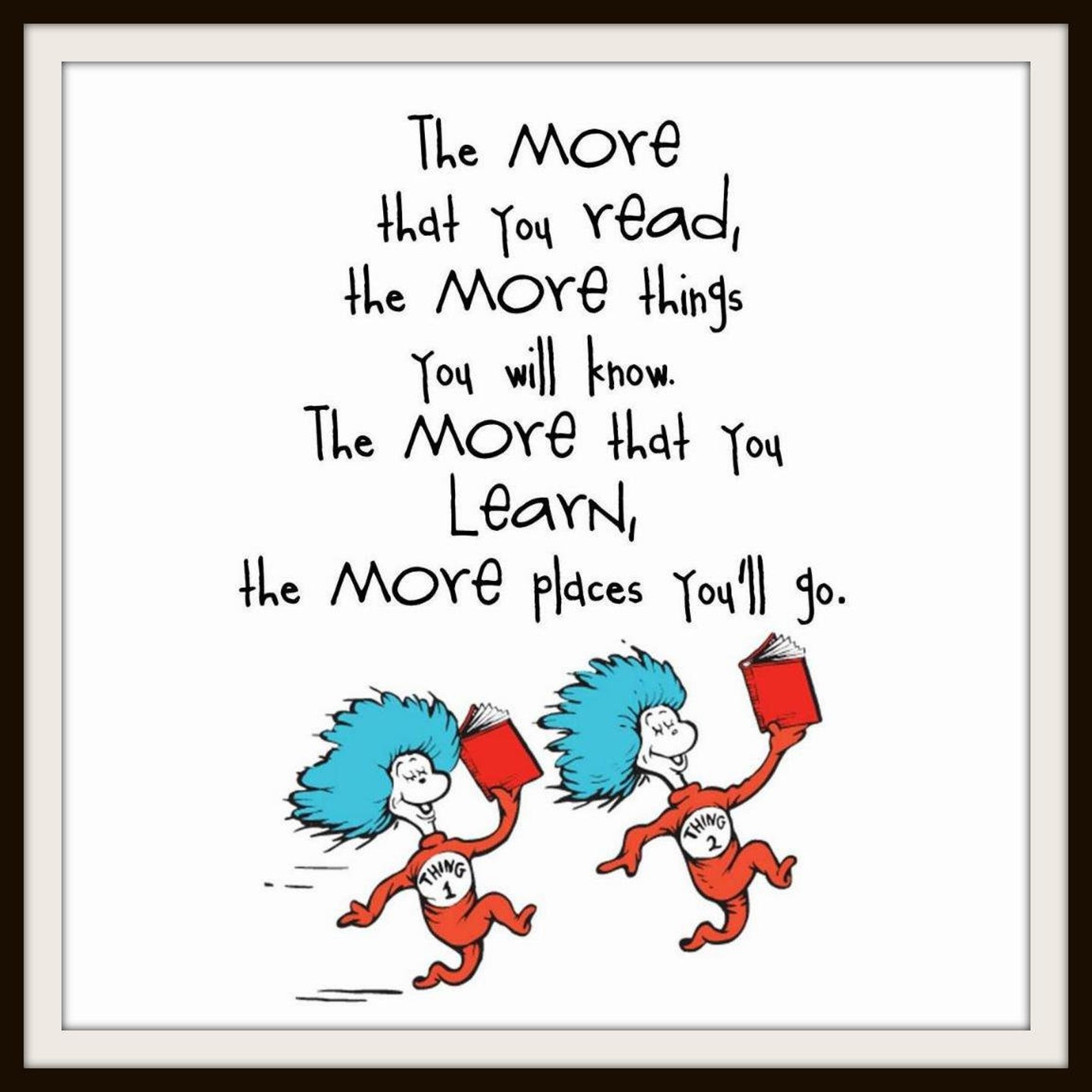 Dr Seuss Print The More You Read and Learn Poster | Etsy