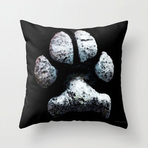 Throw Pillow Dog Paw Art COVER Design Pets Animal Lover Gift Bed Chair Or Couch Decor Artsy Decorating Made Easy Living Room Bedroom Bedding