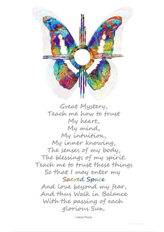 Colorful Butterfly Sun Symbol Art Lakota Prayer Painting Etsy Canada