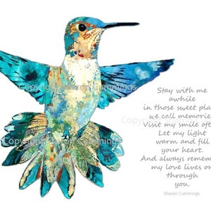 Colorful Hummingbird Art Grief Comforting PRINT Nature Tropical Birds CANVAS Gift In Sympathy Artwork Healing Condolence Comfort Bereavement