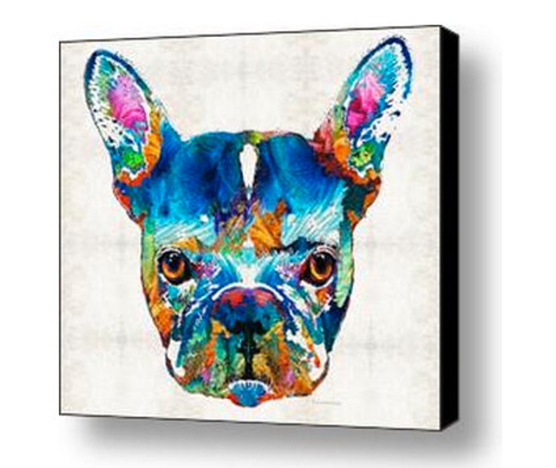 French Bulldog Art PRINT Colorful Dog Animal Rainbow Pet | Etsy