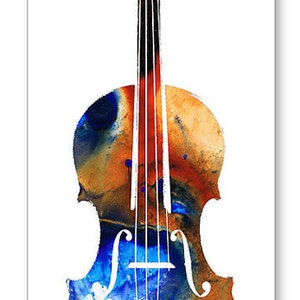 Violin Art Print frm Painting Colorful Violinist Gift Music Lover Musical Instrument Violins Strings CANVAS Classical Musician Artwork Decor